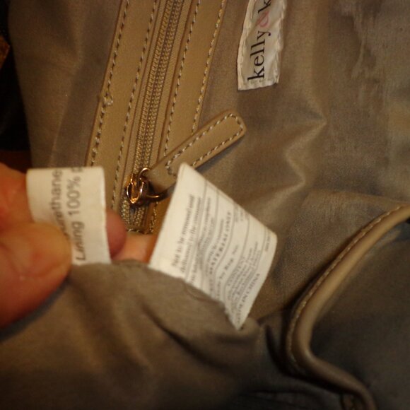 Kelly & Katie Satchel Bag Black/Tan Double Adj. Handle Straps Zip/Snap Closure - Picture 12 of 14